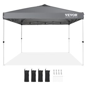 VEVOR Pop Up Canopy Tent, 10 X 10 Ft, 250 D PU Silver Coated Tarp, With Portable Roller Bag And 4 Sandbags, Waterproof And Sun Shelter Gazebo For Outd