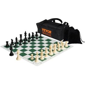 VEVOR Tournament Chess Set, 20 Inch Roll-Up Beginner Chess Board, Foldable Silicone Chess Game With Plastic Weighted Chess Pieces & Storage Bag, Porta