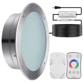 VEVOR 120V AC LED Pool Light, 10in 40W, RGBW Color Changing Inground Swimming Pool Spa Light Underwater, With100 FT Cord Remote Control, Fit For 10 In