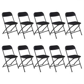 10pcs Injection Molded Classic Black XN Courtyard Plastic Folding Chair