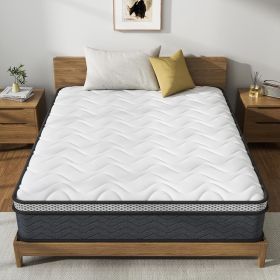 Twin Hybrid Innerspring Mattress, Plush Mattress Foam Spring Mattress, Single Bed Mattress In Box With Stress Relief,  Double Mattress With Medium Fir (Option: 10inch-Twim)