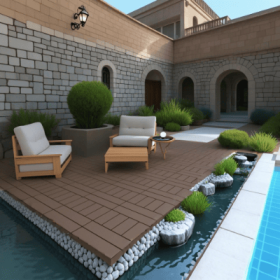 Plastic Interlocking Deck Tiles,44 Pack Patio Deck Tiles,12x12 Square Waterproof Outdoor All Weather Use, Outdoor And Indoor Patio Decking Tiles For P (Option: Style8)
