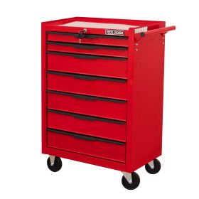 Tool Cabinet Tool Cart 24.2inch With Drawers And Wheels, Metal Rolling Tool Box Locked Drawers Storage Organizer Cabinet With Several Colour Available (Option: Several Drawer and Red)