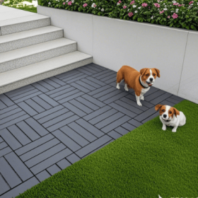 Plastic Interlocking Deck Tiles,44 Pack Patio Deck Tiles,12x12 Square Waterproof Outdoor All Weather Use, Outdoor And Indoor Patio Decking Tiles For P (Option: Style4)