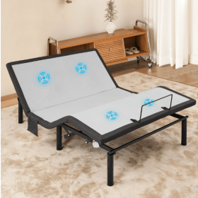 Ergonomic Queen Size Adjustable Bed, Zero Gravity Base For Stress Management Head And Foot Incline, Wireless Remote Control, Massage, Under Bed Nightl (Color: Grey)