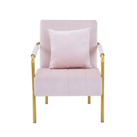 Modern Velvet Accent Chair For Living Room (Color: Pink)