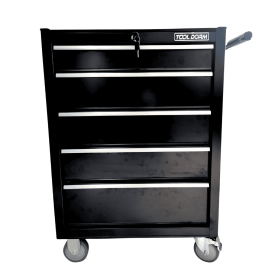 Tool Cabinet Tool Cart 24.2inch With Drawers And Wheels, Metal Rolling Tool Box Locked Drawers Storage Organizer Cabinet With Several Colour Available (Option: Five Drawer and Black)