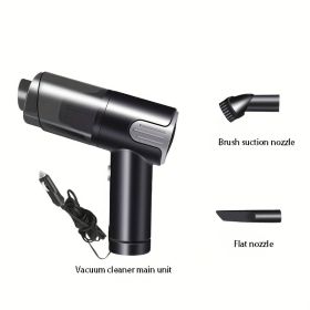 Wired Red And Silver Car Vacuum Cleaner  Home Handheld Mini Desktop Vacuum Cleaner Portable (Color: Silver)
