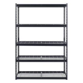 Storage Shelves 5 Tier Adjustable Heavy Duty Garage Shelving Units 3000 Lbs (Color: Black)