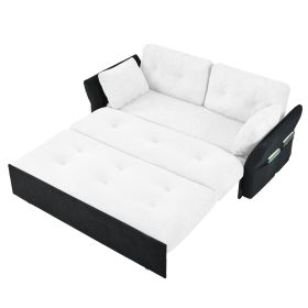 Multifunctional Retractable Living Room Sofa Bed (Option: White and black)