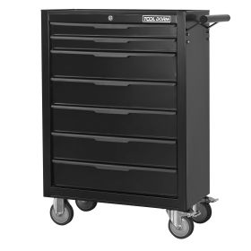 Tool Cabinet Tool Cart 24.2inch With Drawers And Wheels, Metal Rolling Tool Box Locked Drawers Storage Organizer Cabinet With Several Colour Available (Option: Several Drawer and Black)