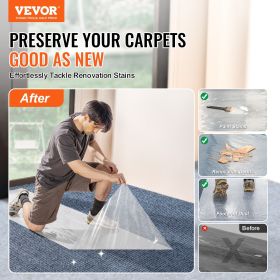 VEVOR Carpet Protection Film, Floor And Surface Shield With Self Adhesive Backing & Easy Installation, Polyethylene Adhesive Car Mat Protector Roll Fo (Option: Transparent)