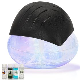 Air Purifier Black Blue With Aromatherapy Oil 4 Pieces (Color: Black)