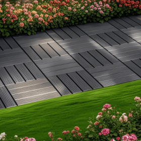 Plastic Interlocking Deck Tiles,44 Pack Patio Deck Tiles,12x12 Square Waterproof Outdoor All Weather Use, Outdoor And Indoor Patio Decking Tiles For P (Option: Style1)